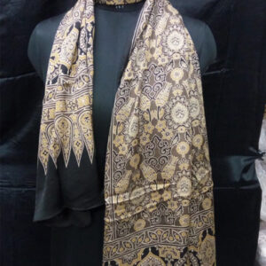 BLACK AJRAKH PRINT STOLE