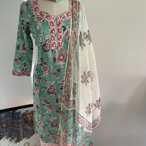 Cotton Ladies Suits Light Green