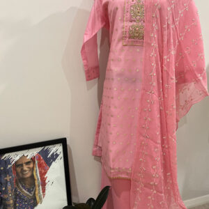 Chandari Cotton Ladies Suits Pink