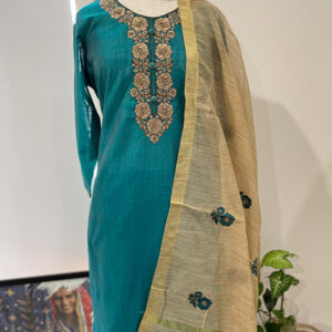 Chandari Cotton Ladies Suits Turquoise