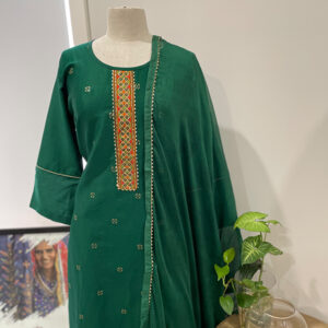 Chandari Cotton Ladies Suits Green