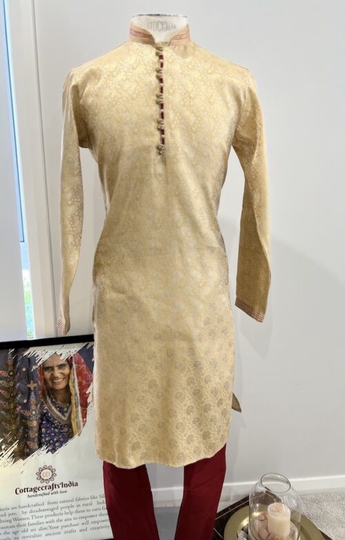 silk kurta golden