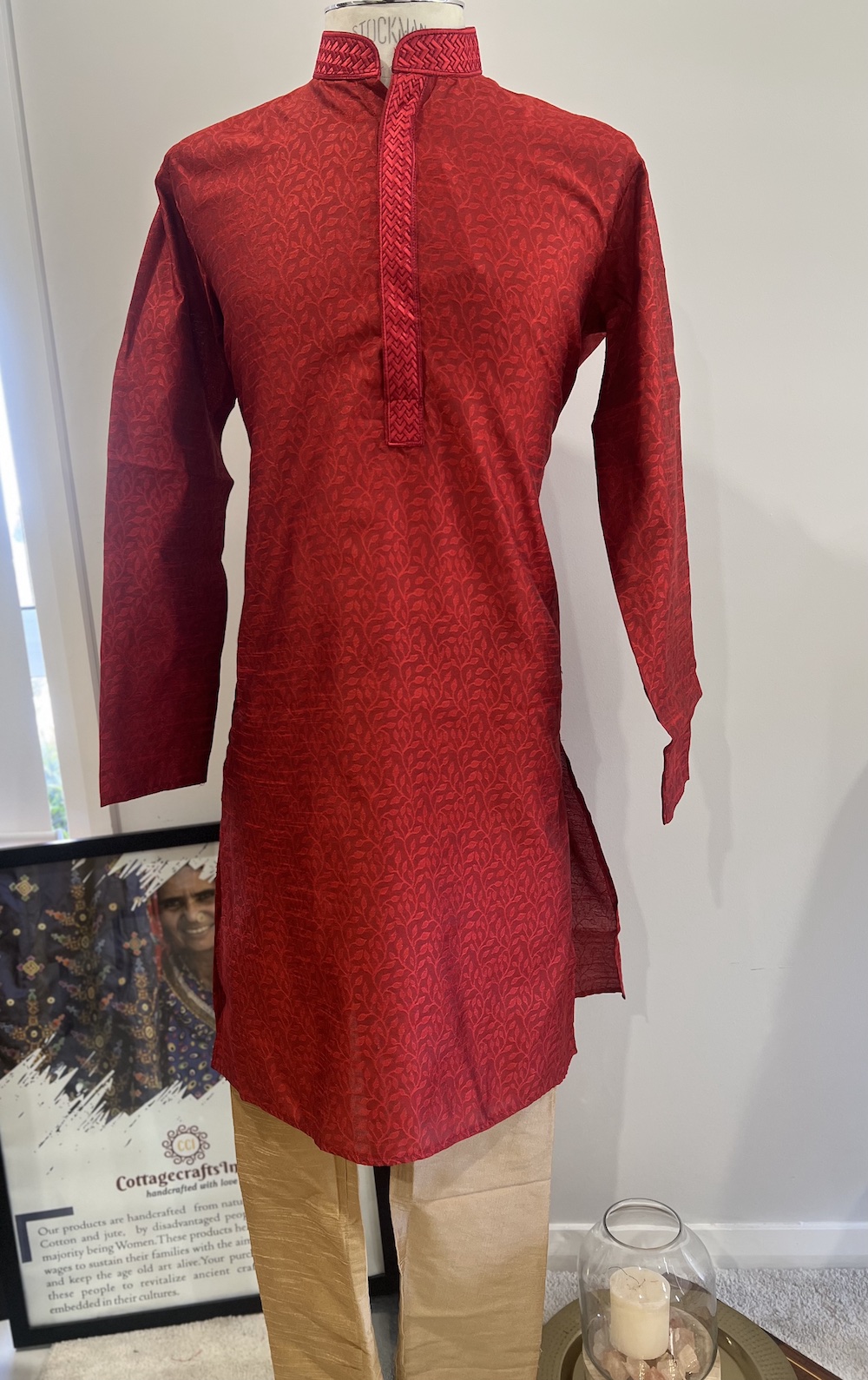 SILK KURTA RED