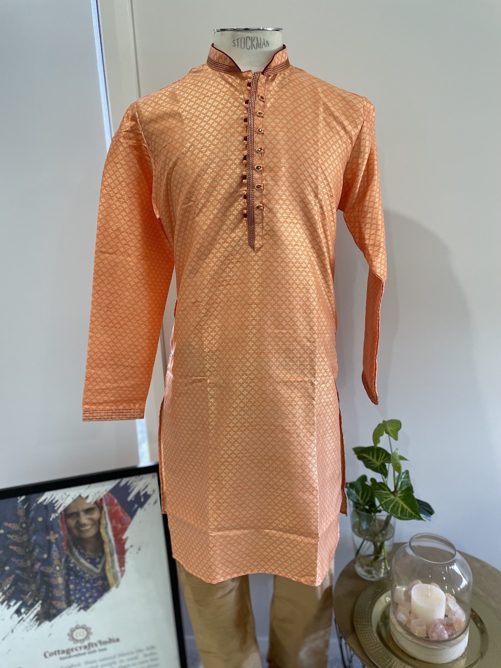 SILK KURTA ORANGE