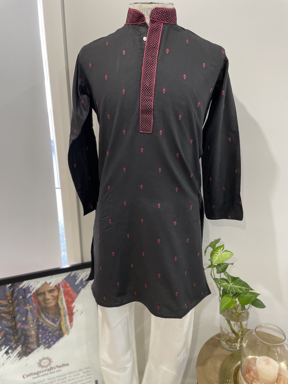 COTTON KURTA BLACK