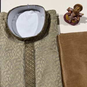 SILK KURTA OLIVE GREEN