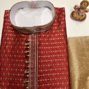 SILK KURTA RED