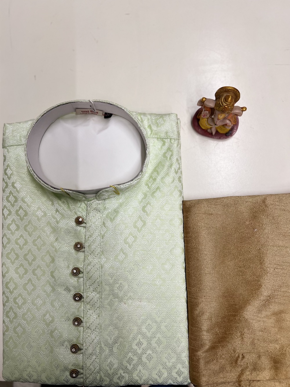 SILK KURTA LIGHT GREEN