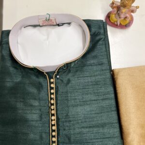 SILK KURTA DARK GREEN