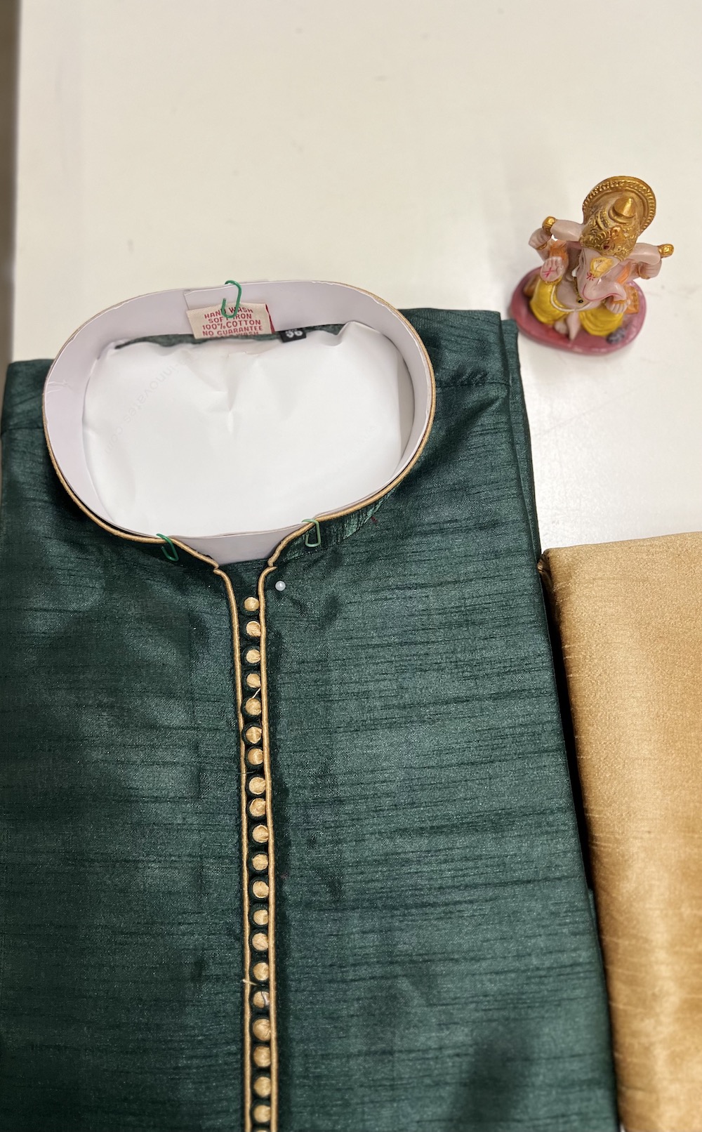 SILK KURTA DARK GREEN