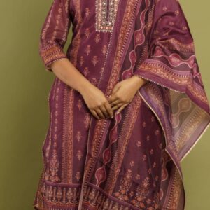 DIGITAL PRINTED SILK PURPLE