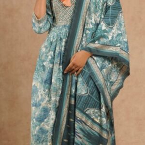 MUSLIN DIGITAL SILK SEA BLUE