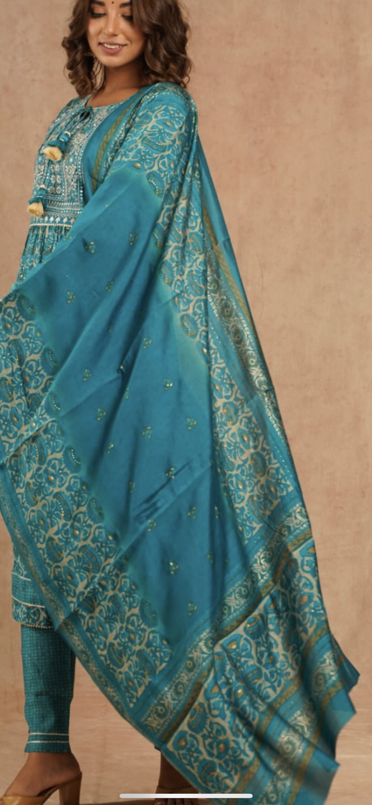 MUSLINE DIGITAL SILK BLUE - Image 2