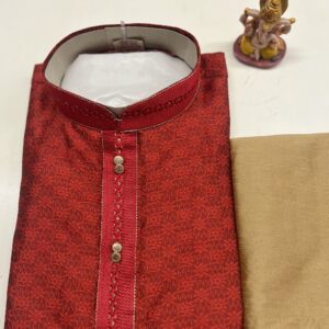 SILK KURTA RED
