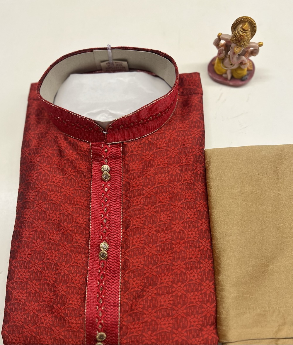 SILK KURTA RED