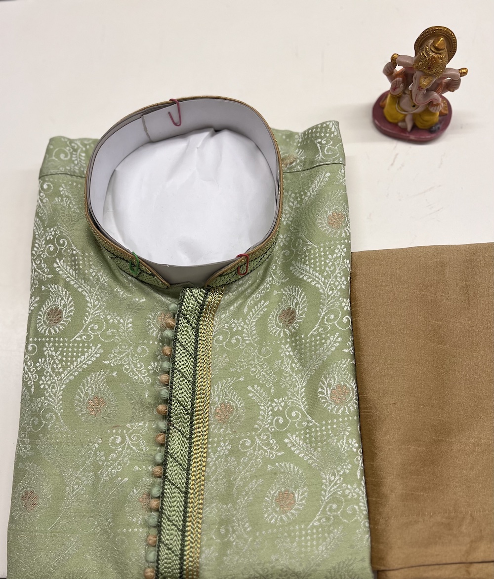 SILK KURTA LIGHT GREEN