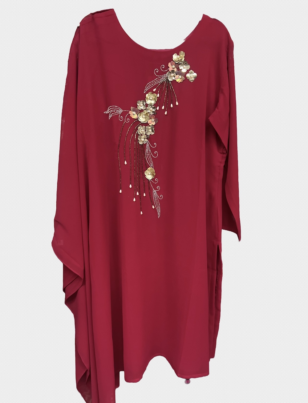 CHIFFON KAFTAN MAROON