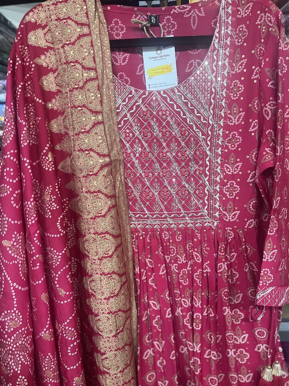 DIGITAL PRINTED SILK ROSE RED - Image 2