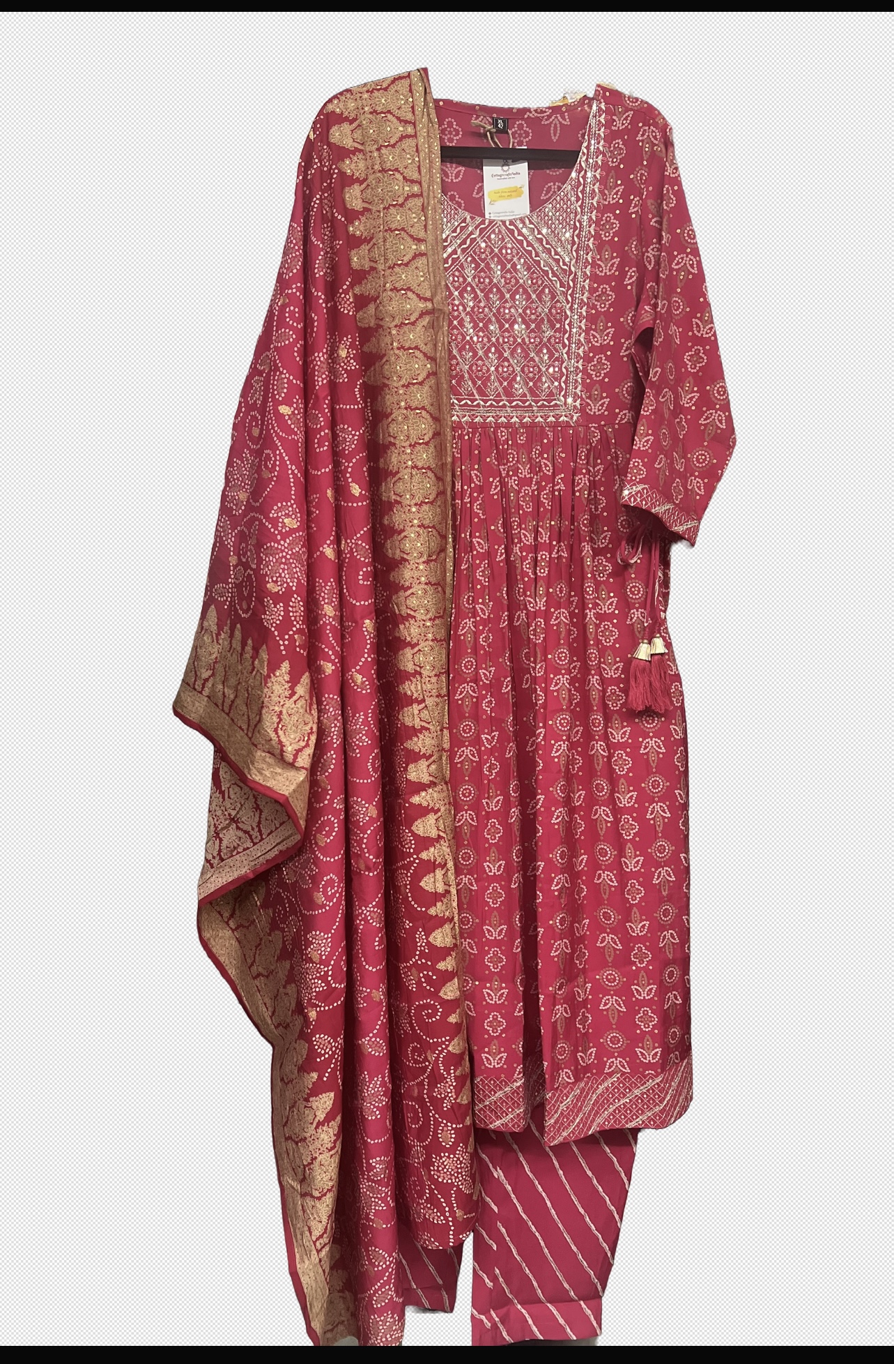 DIGITAL PRINTED SILK ROSE RED