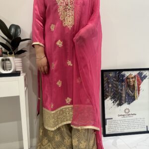 MUSLIN SILK SUITS MAGENTA
