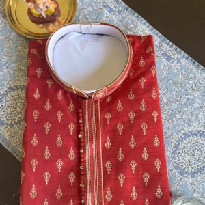 SILK KURTA RED
