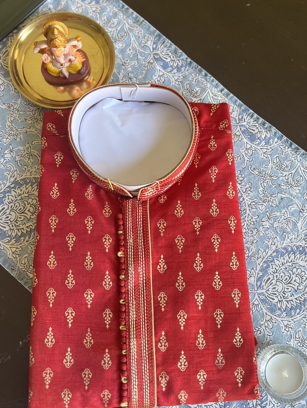 SILK KURTA RED