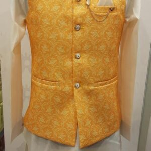 KURTA PYJAMA WITH WAISTCOAT ORANGE