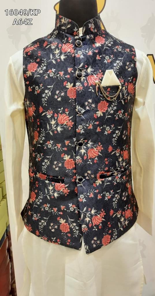 KURTA PYJAMA WITH WAISTCOAT BLACK