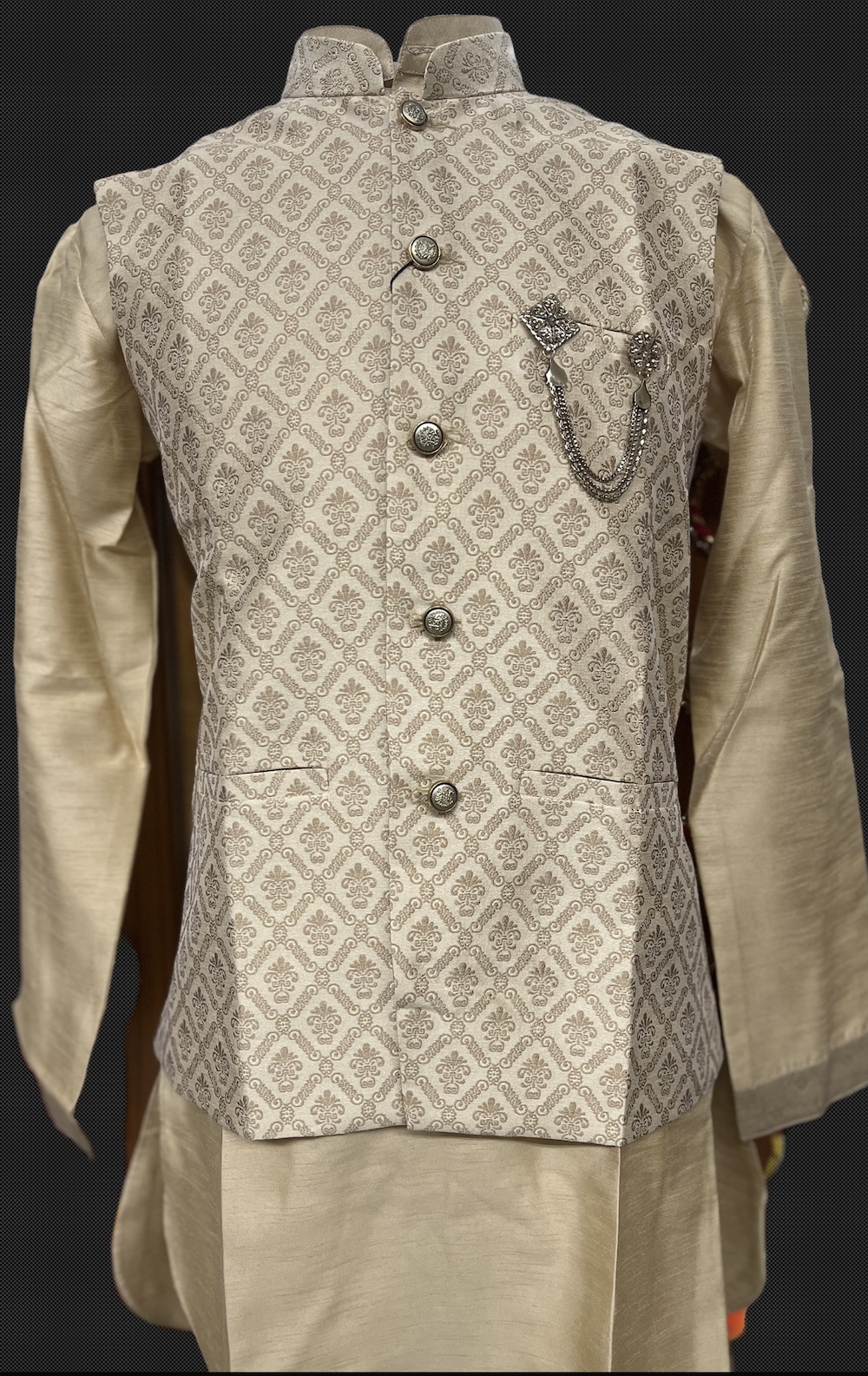 KURTA PYJAMA WITH WAISTCOAT GOLDEN COLOUR