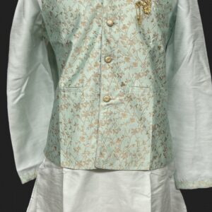 KURTA PYJAMA WITH WAISTCOAT LIGHT GREEN