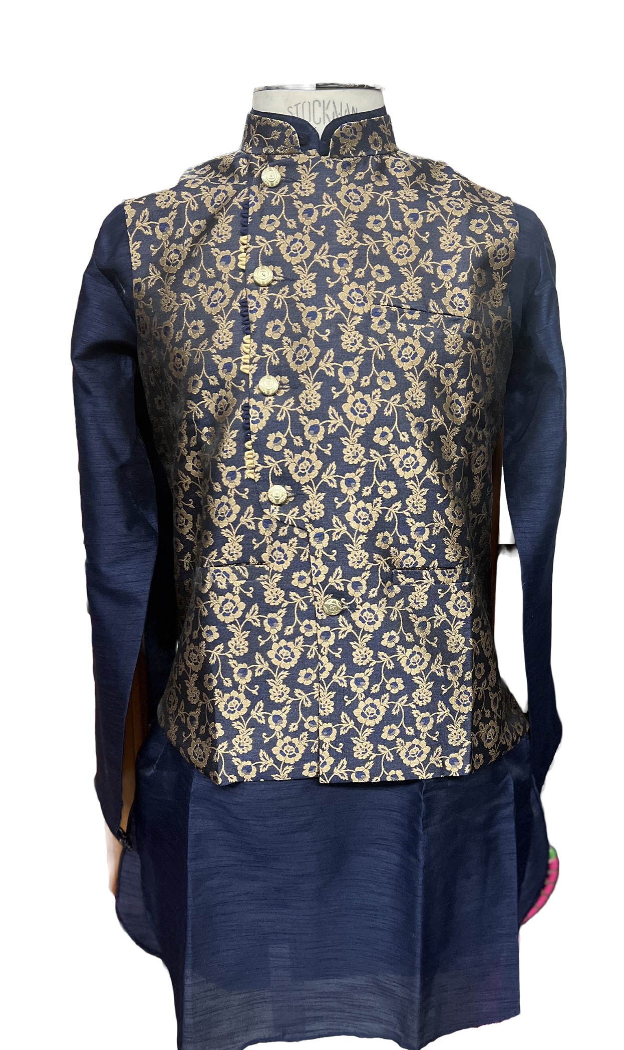 KURTA PYJAMA WITH WAISTCOAT BLUE COLOUR