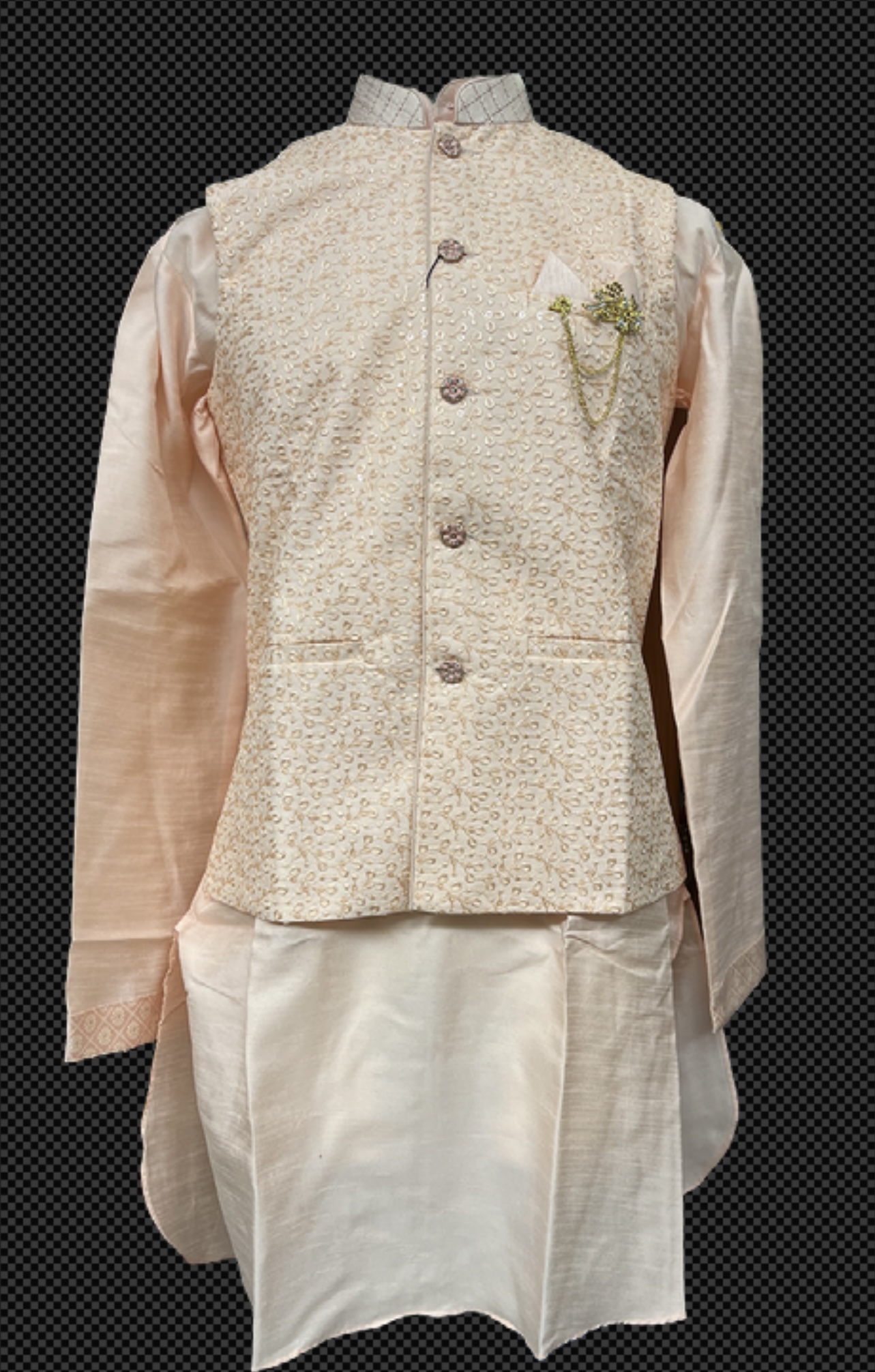 KURTA PYJAMA WITH WAISTCOAT PINK COLOUR