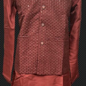 KURTA PYJAMA WITH WAISTCOAT MAROON