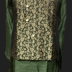 KURTA PYJAMA WITH WAISTCOAT GREEN
