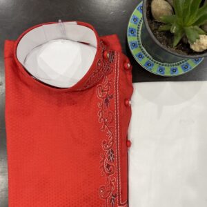 KIDS KURTA PYJAMA ANGRAKHA SETS RED