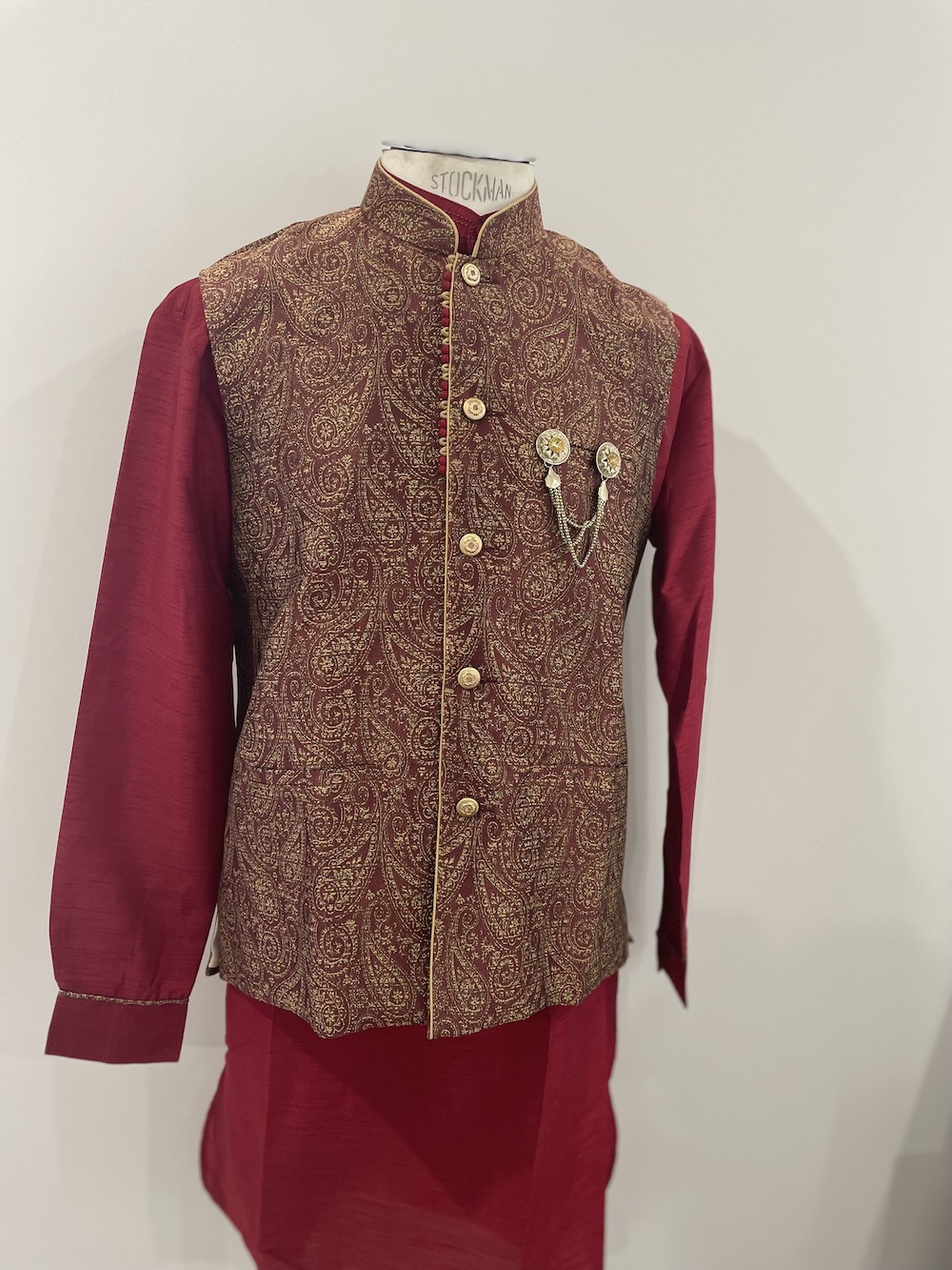 KURTA PYJAMA WITH WAISTCOAT MAROON