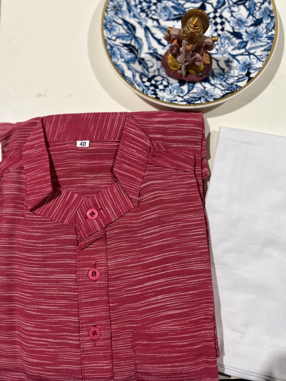 KHADI COTTON KURTA PYJAMA MAROON