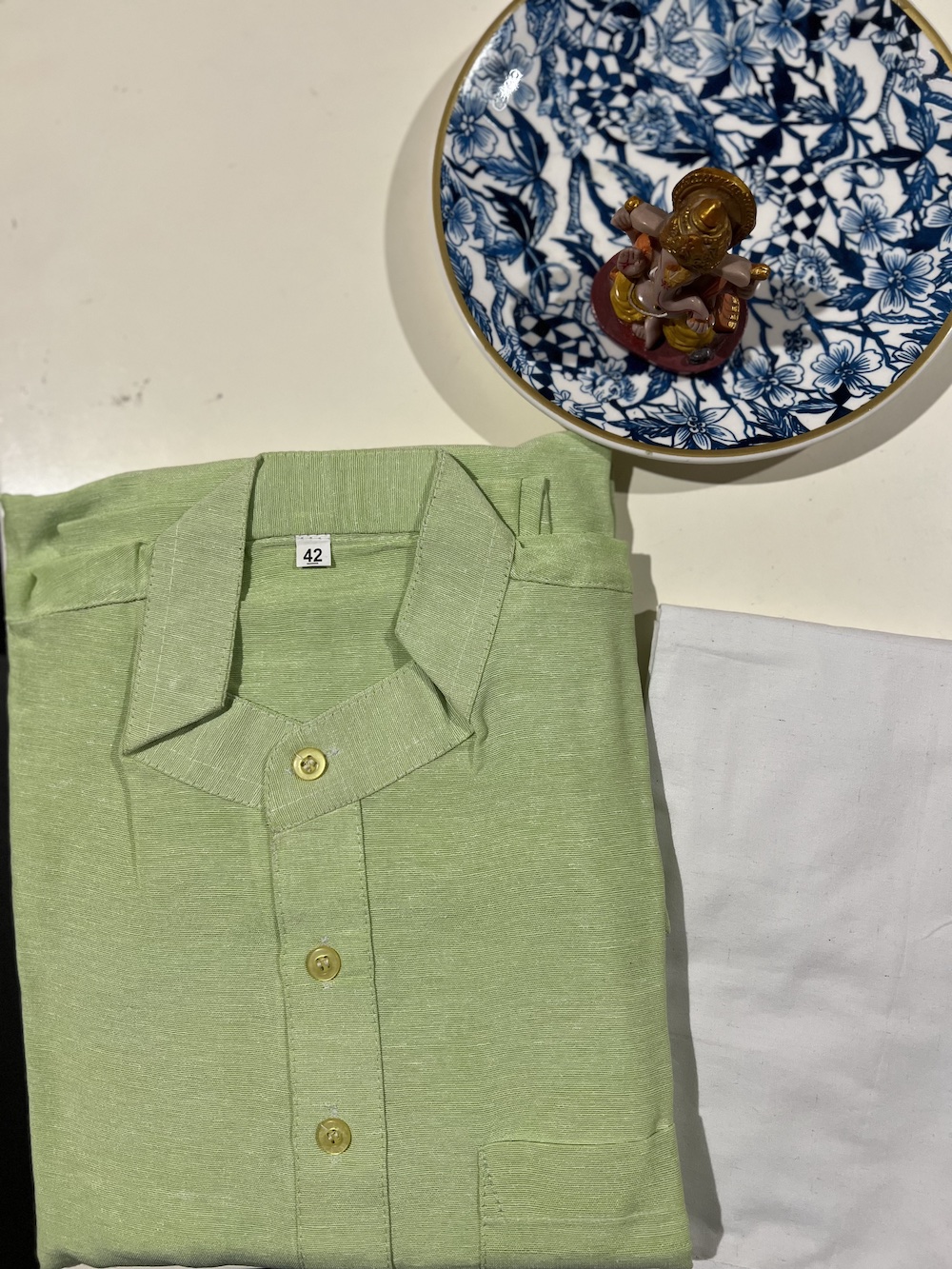 KHADI COTTON KURTA PYJAMA MINT GREEN
