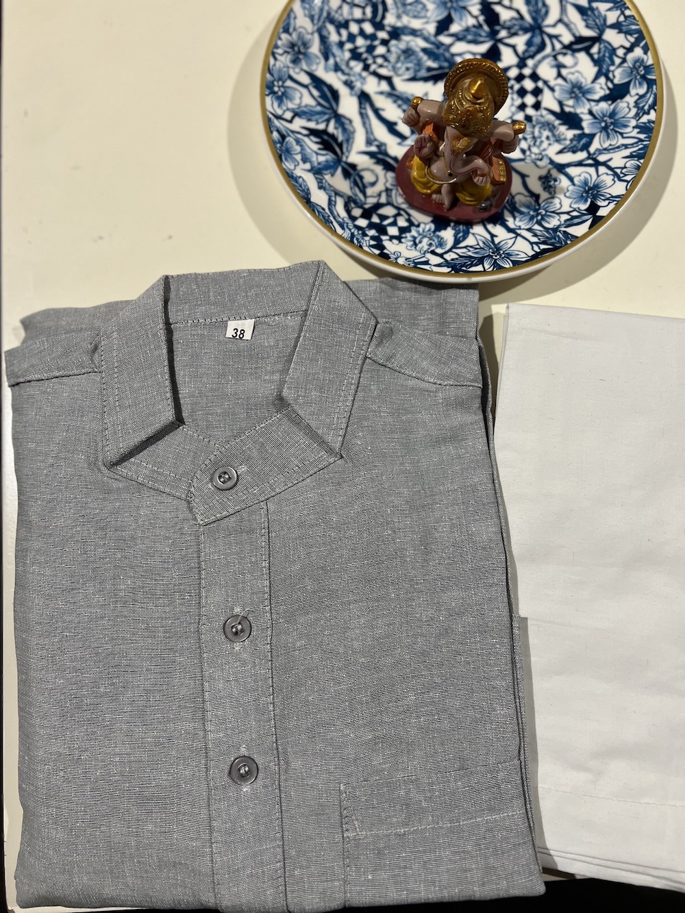KHADI COTTON KURTA PYJAMA GREY