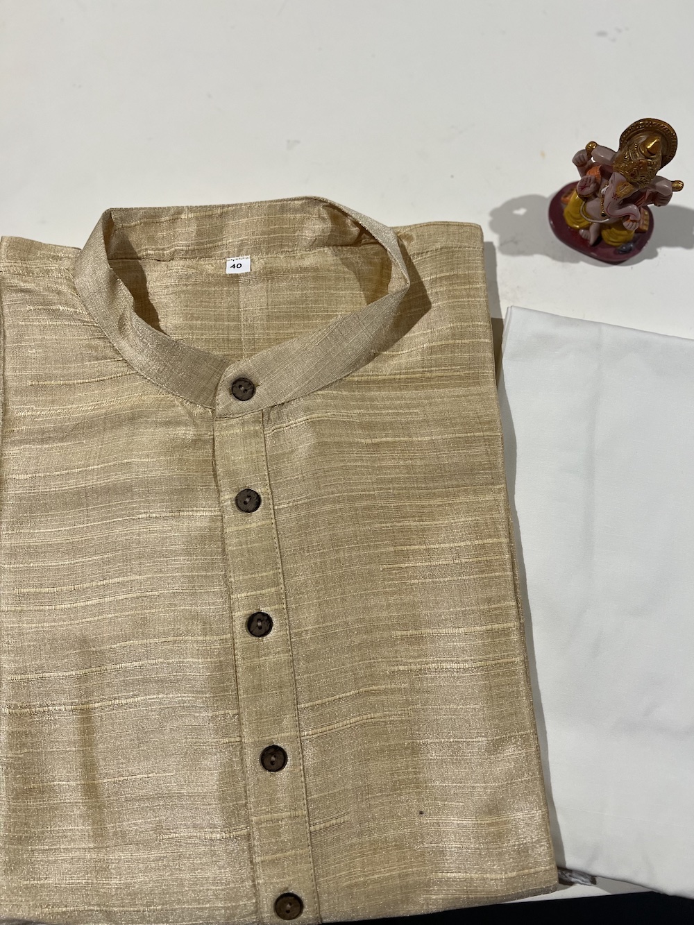SILK KURTA PYJAMA GOLDEN COLOUR