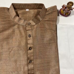 SILK KURTA PYJAMA BROWN COLOUR