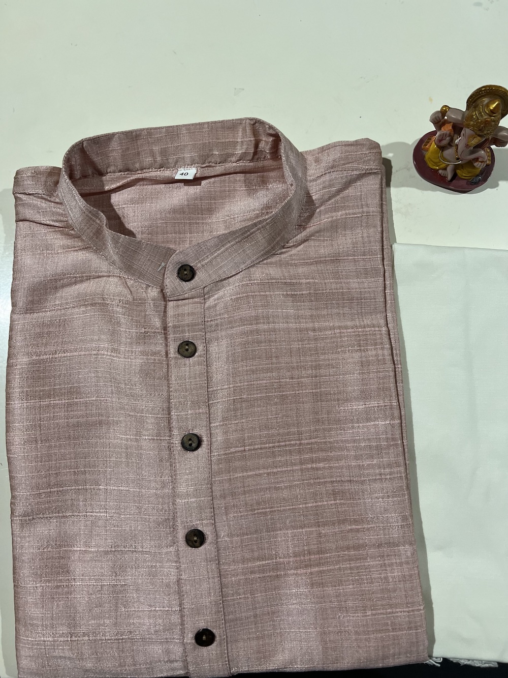 SILK KURTA PYJAMA LIGHT PINK COLOUR