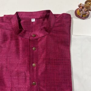 SILK KURTA PYJAMA MAGENTA COLOUR