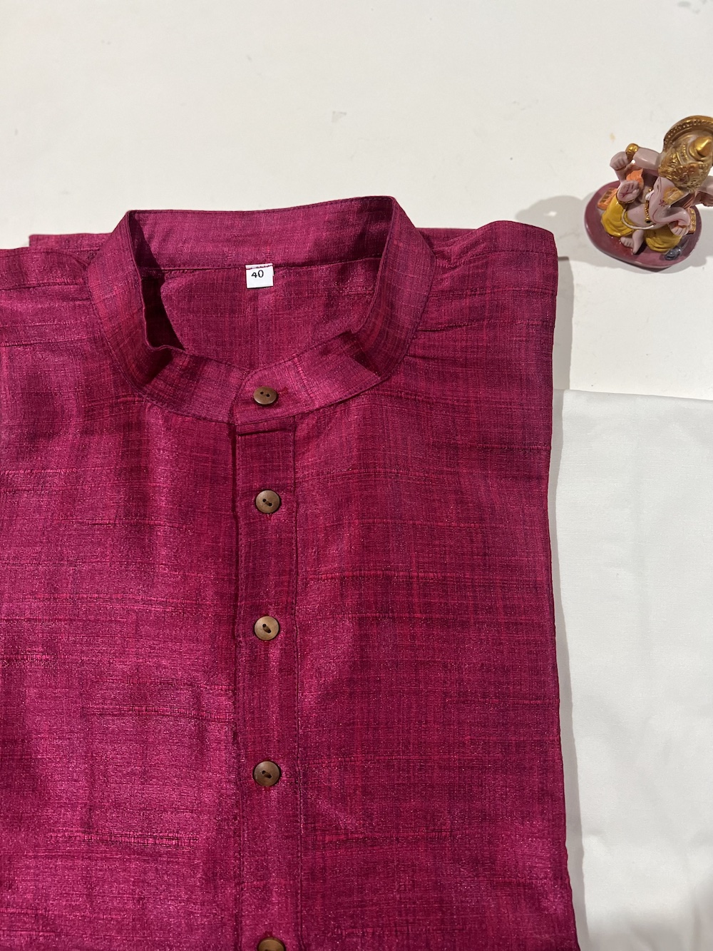 SILK KURTA PYJAMA MAGENTA COLOUR