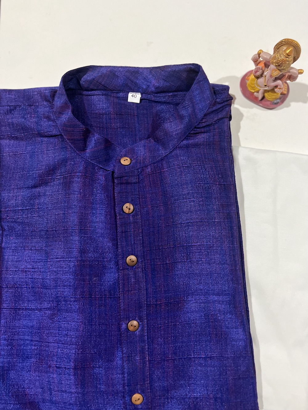 SILK KURTA PYJAMA BLUE COLOUR