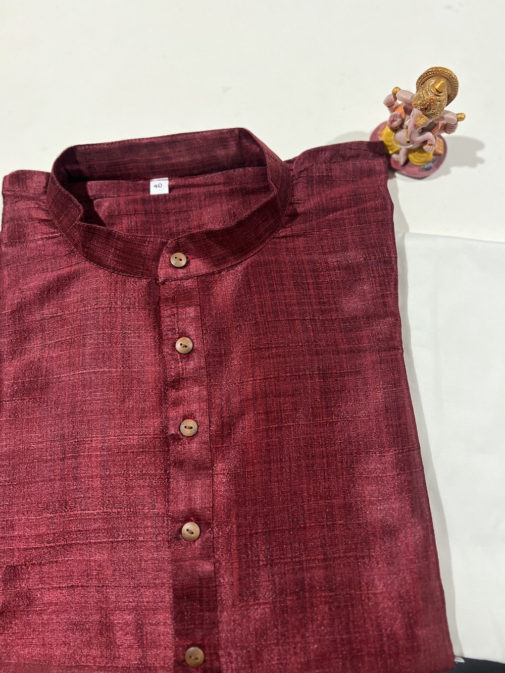 SILK KURTA PYJAMA MAROON COLOUR