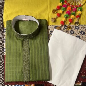 COTTON KURTA PYJAMA GREEN