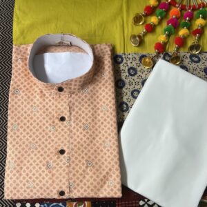 COTTON KURTA PYJAMA PEACH