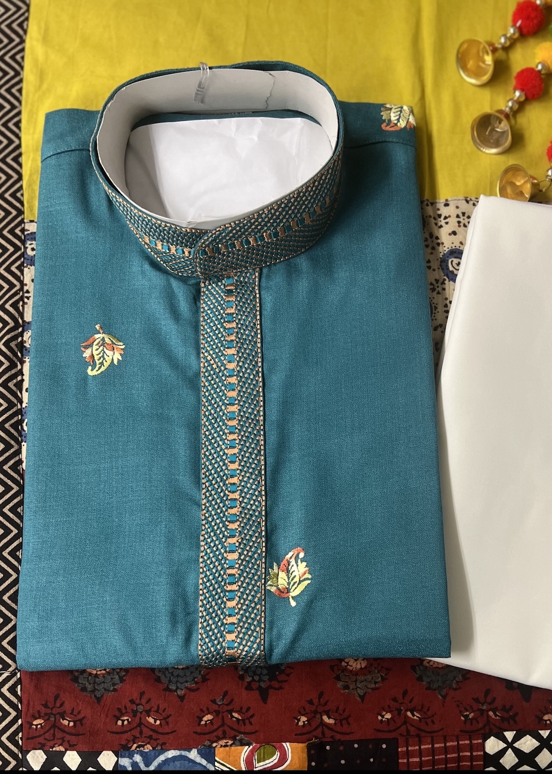 COTTON KURTA PYJAMA BLUE