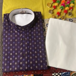 COTTON KURTA PYJAMA PURPLE